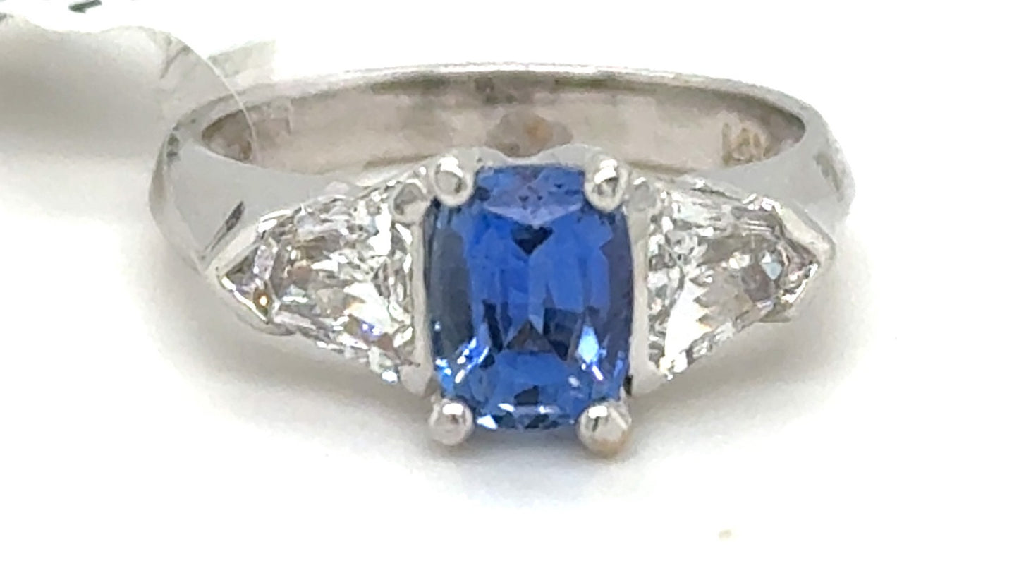 Three Stone Sapphire and Diamond Ring
