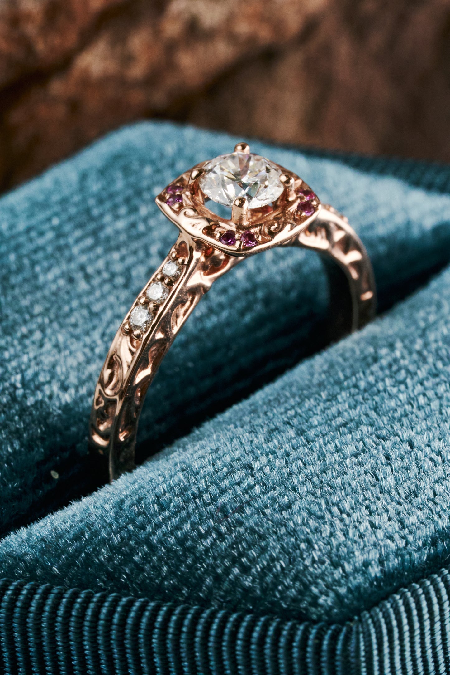The Maple in Rose Gold with 1/3ct center stone