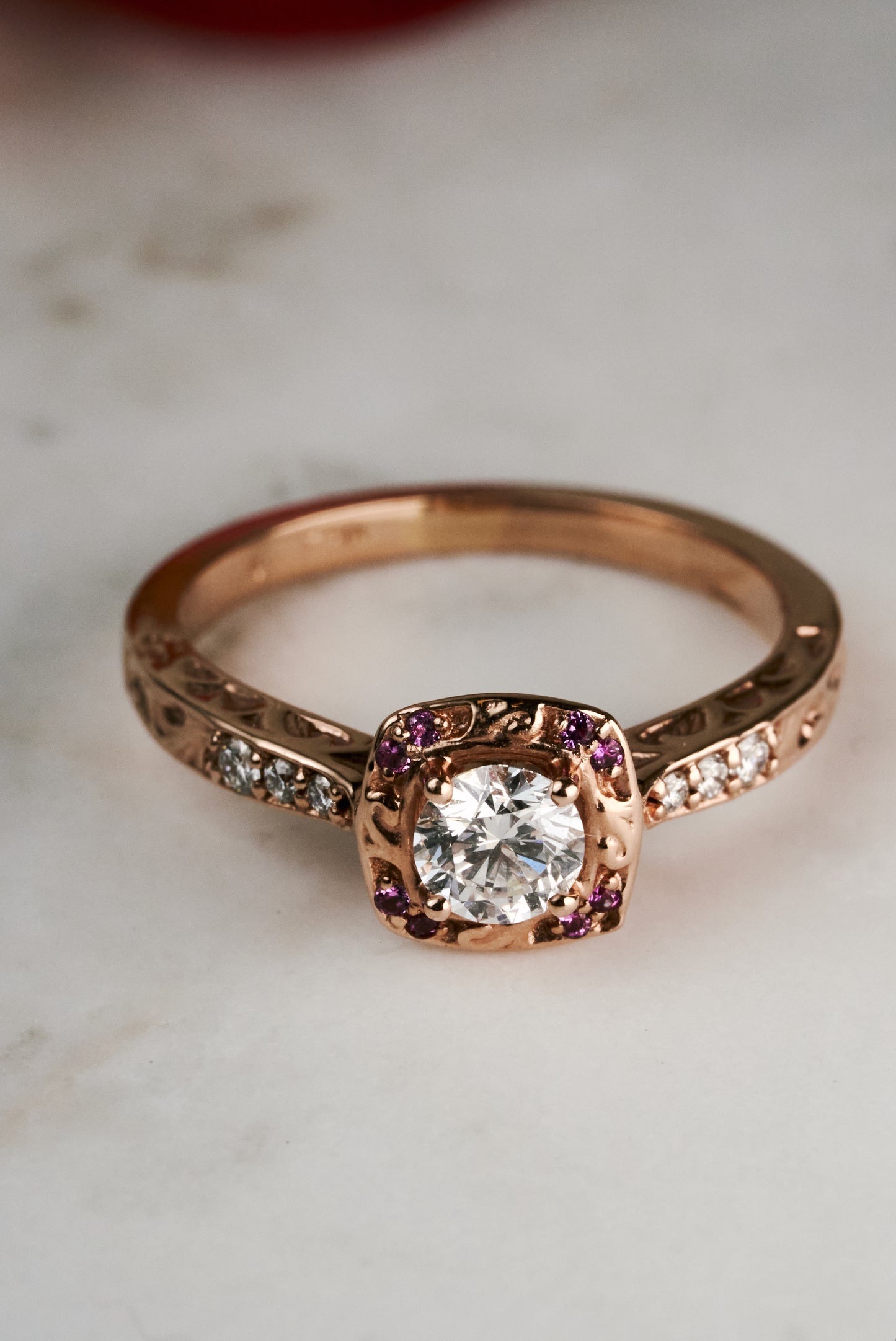 The Maple in Rose Gold with 1/3ct center stone