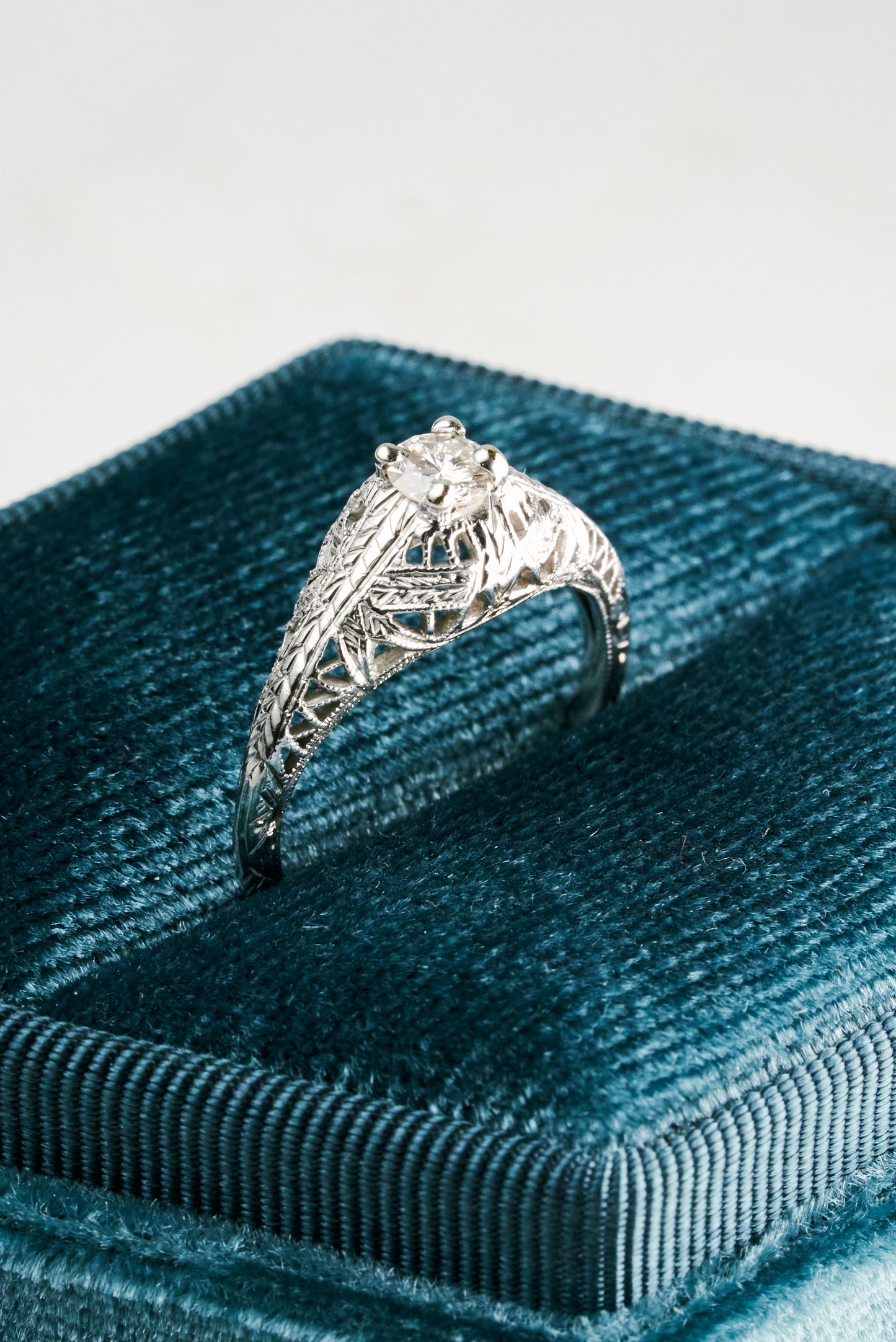 Vintage Cathedral Ring with Round Stone