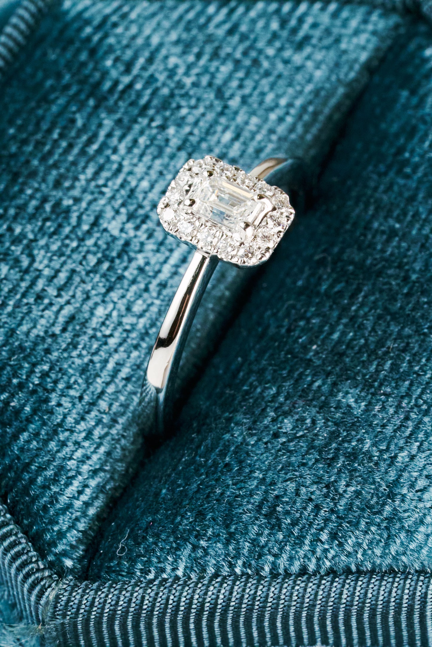 The Verbena with Emerald Cut Center Diamond