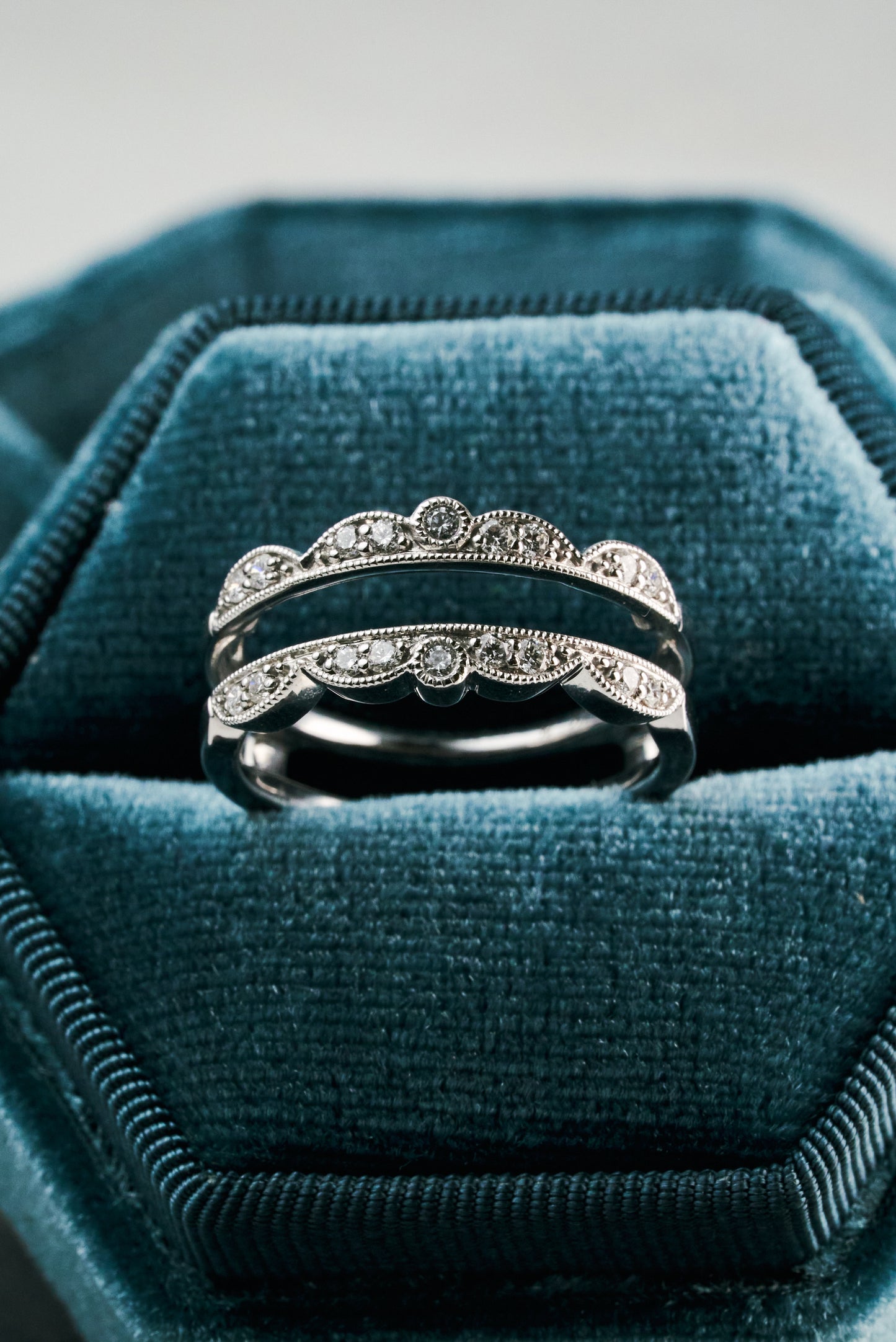 Floral Accented Diamond Ring Guard