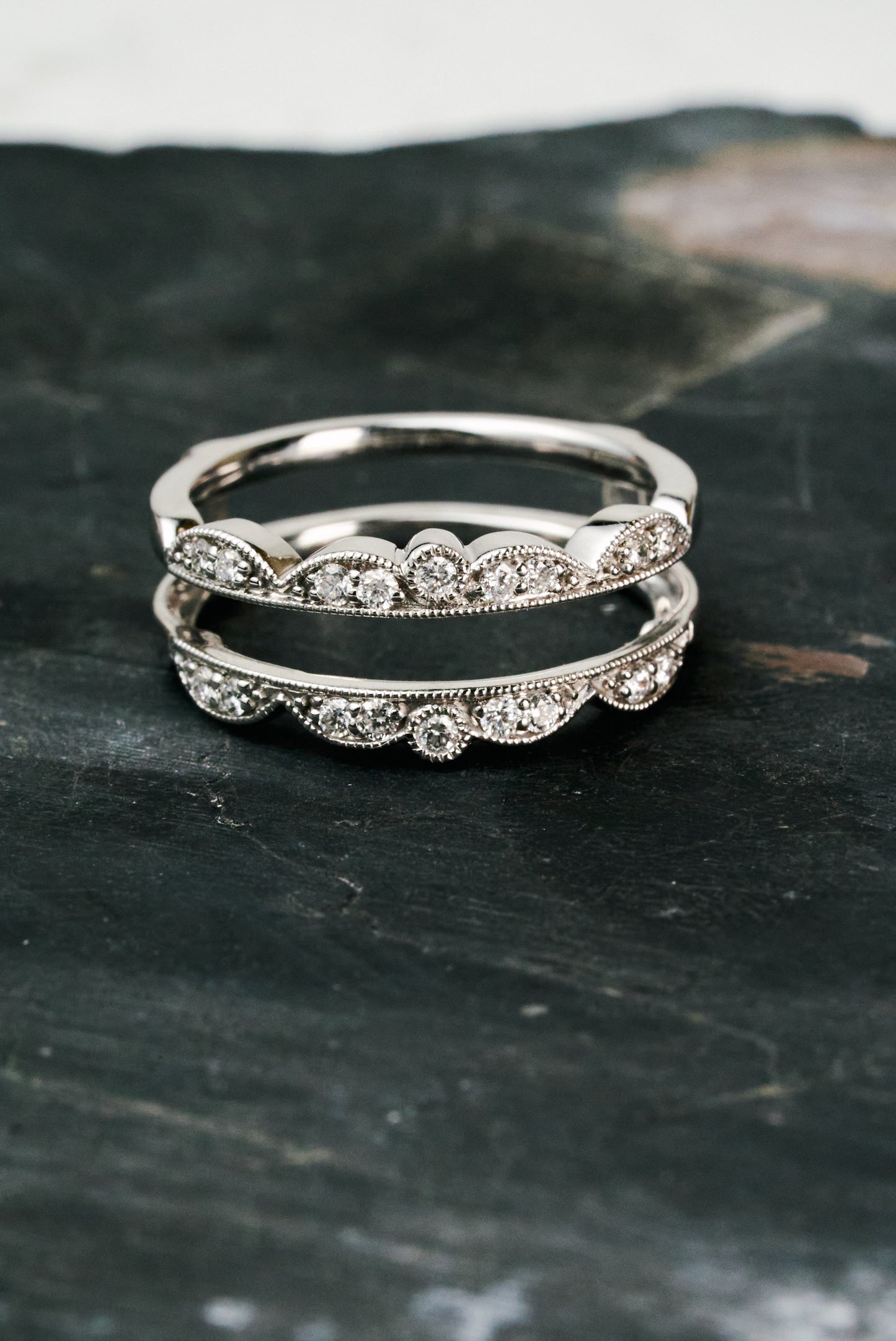 Floral Accented Diamond Ring Guard