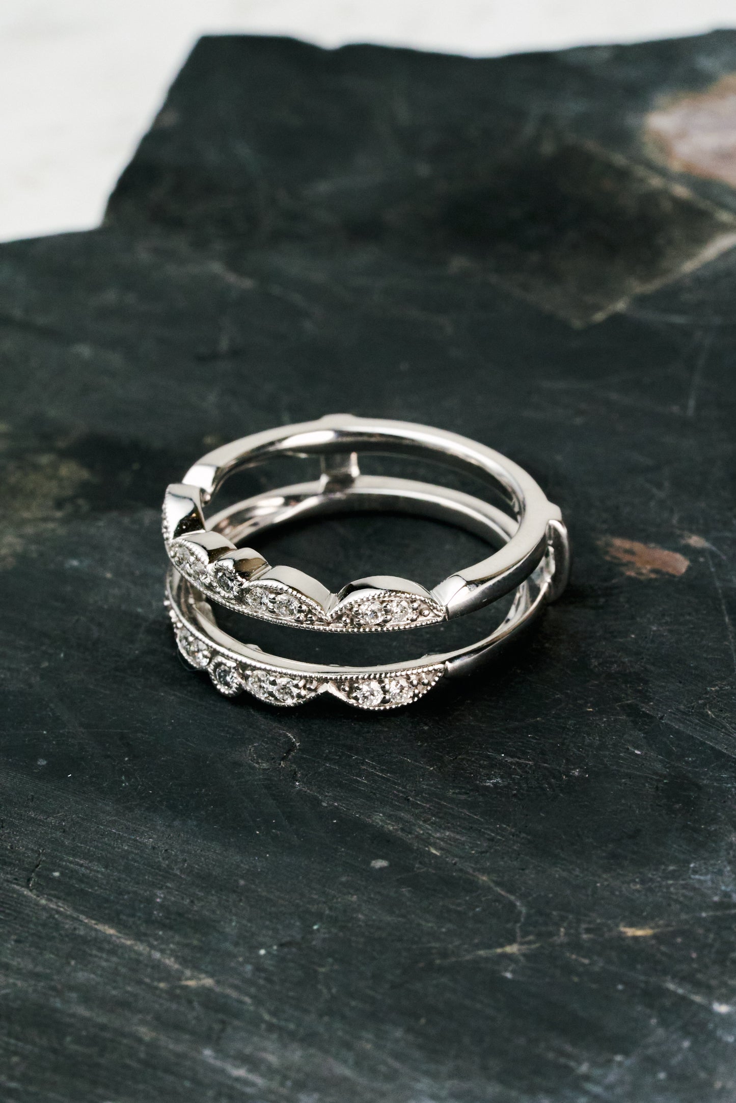Floral Accented Diamond Ring Guard