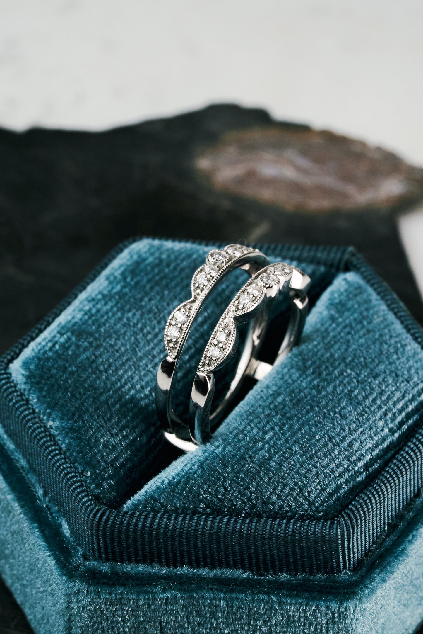 Floral Accented Diamond Ring Guard