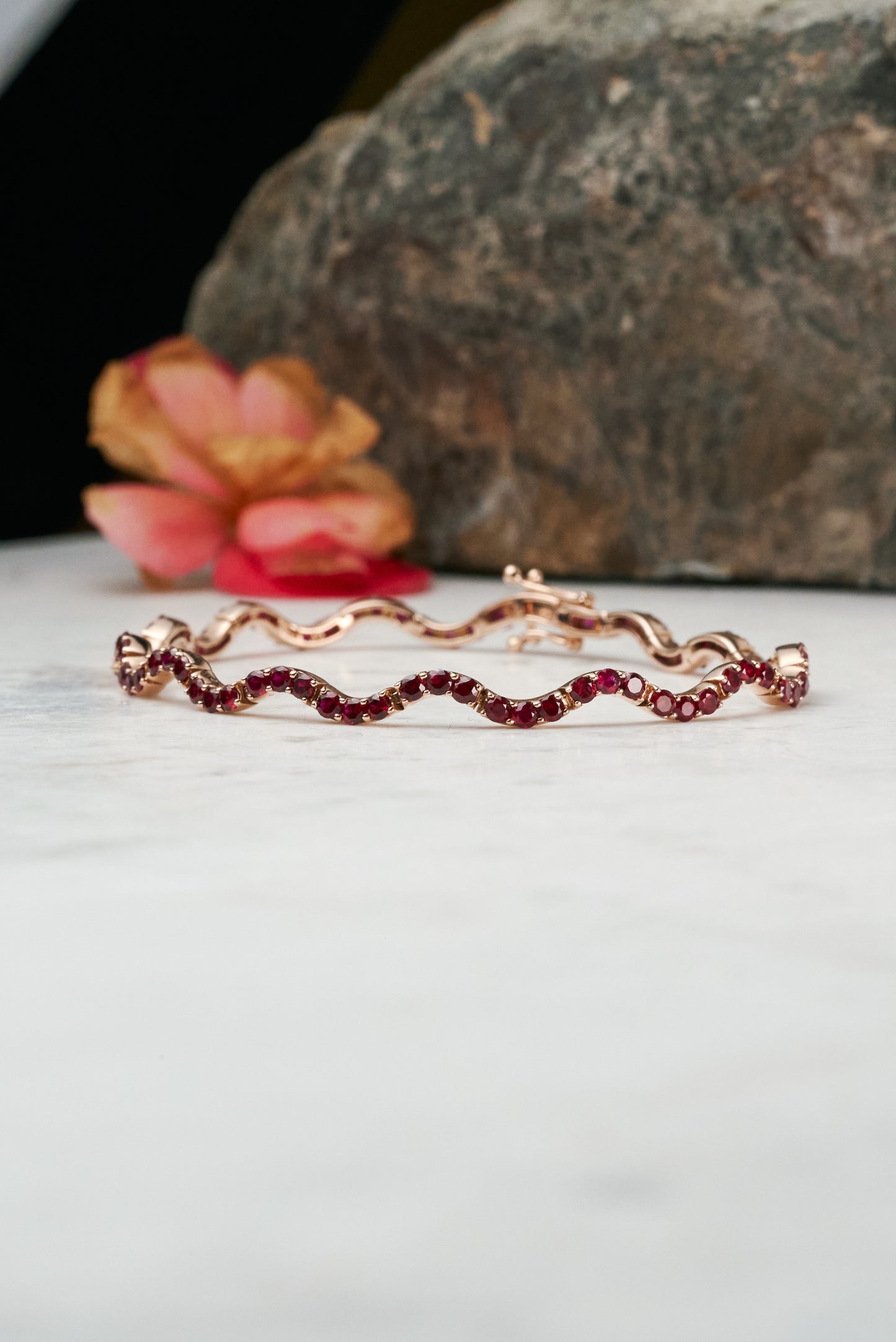 Wavy Ruby Tennis bracelet
