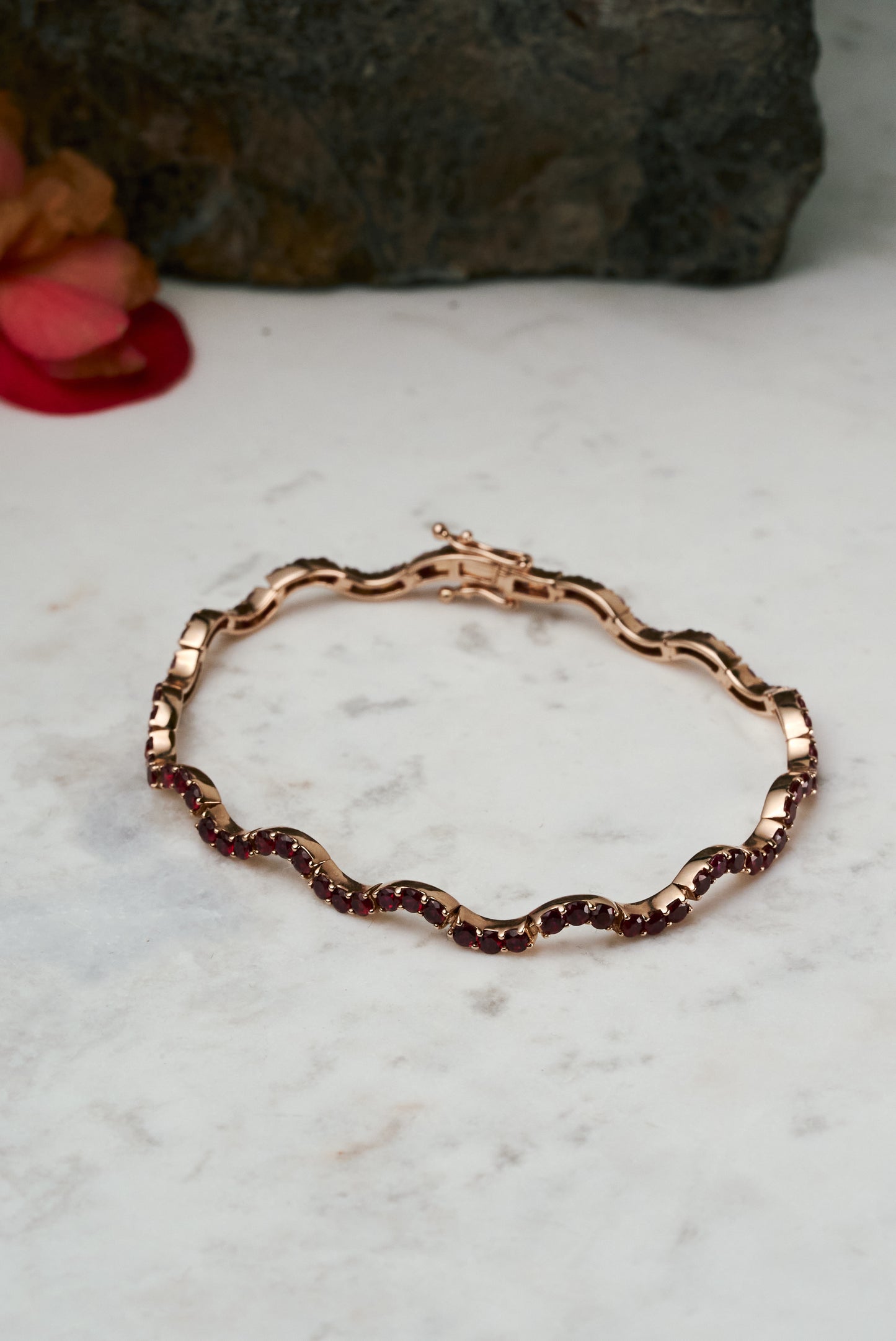 Wavy Ruby Tennis bracelet