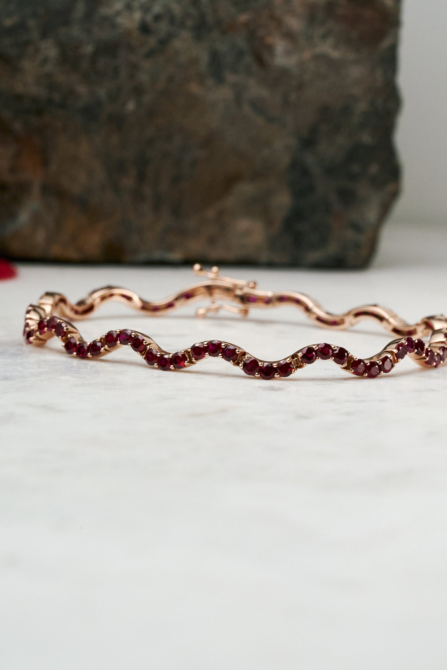 Wavy Ruby Tennis bracelet