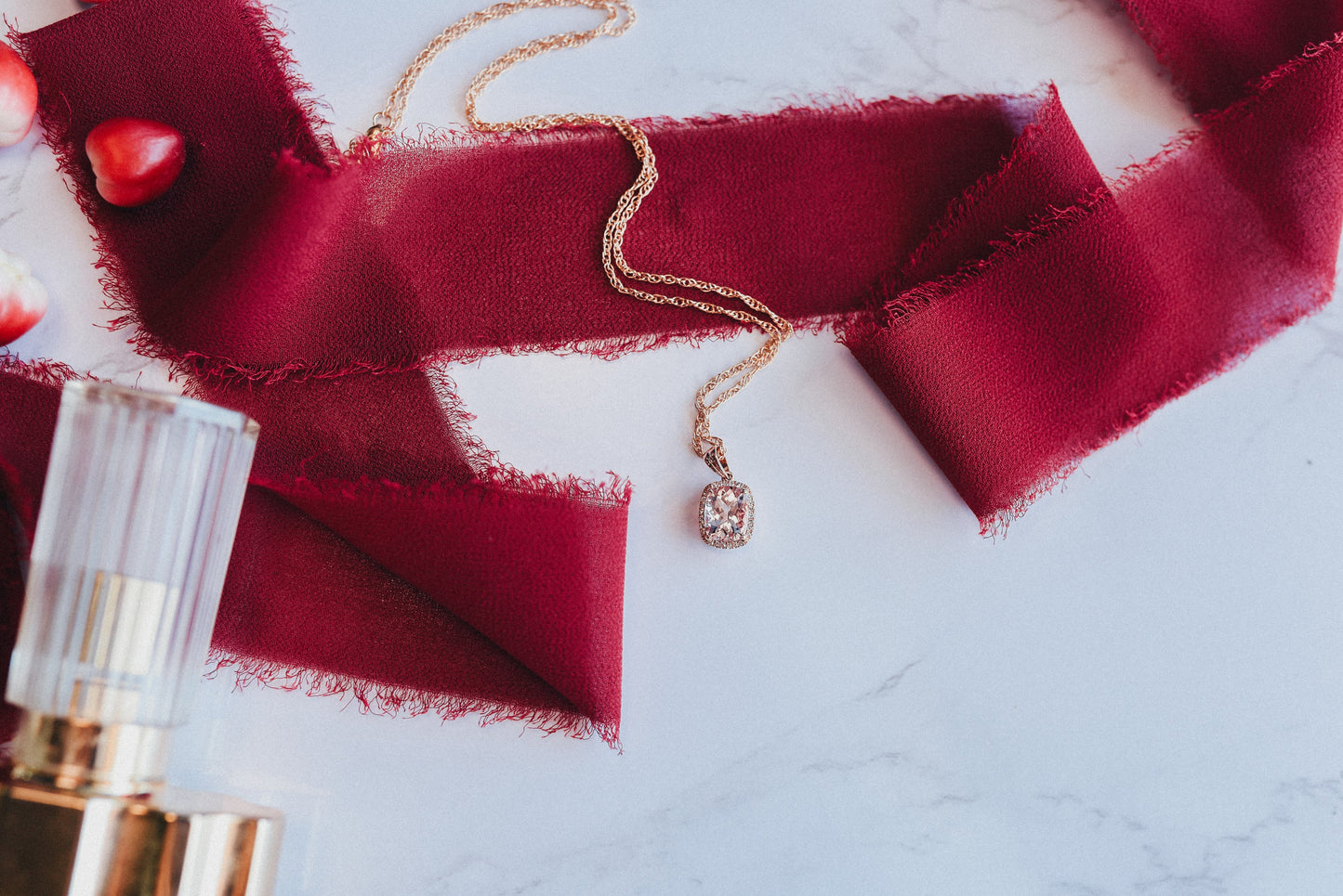 Rose morganite pendant necklace