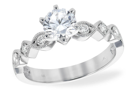 Stars and Moon Solitaire Ring
