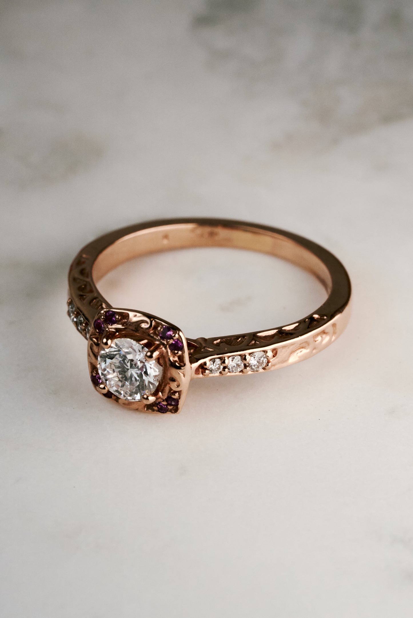 The Maple in Rose Gold with 1/3ct center stone